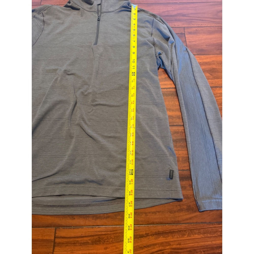 Prana Breathe Mens Large Grey Quarter Zip Pullover Long Sleeve Active Top 1620